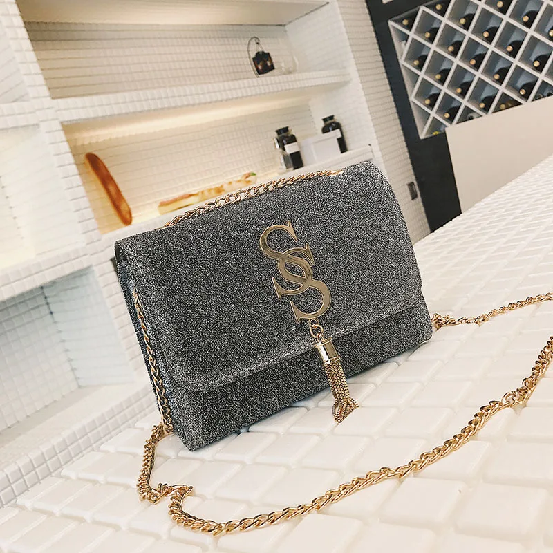 2018 новые женские Модные сумка Письмо на одно плечо с наклоном заколкой для