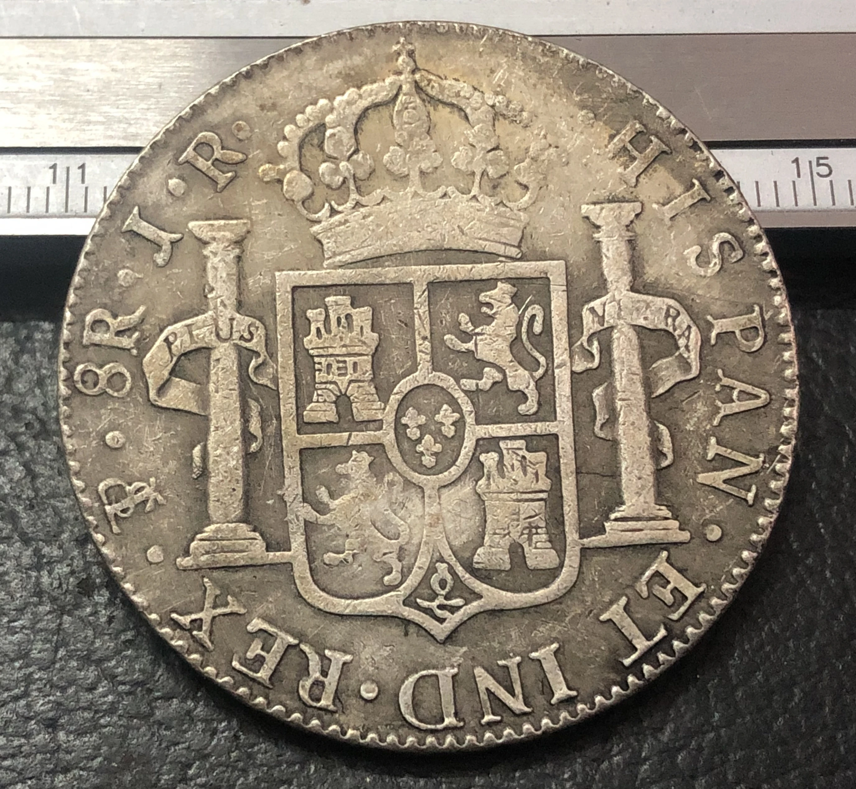 1773(J.R) Боливийские руки Испании 8 Reales-Carlos III Посеребренная копия монеты