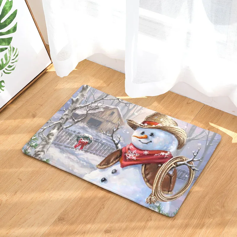 Smiry Merry Christmas Винтажный стиль нескользящий передний дверной коврик радостный