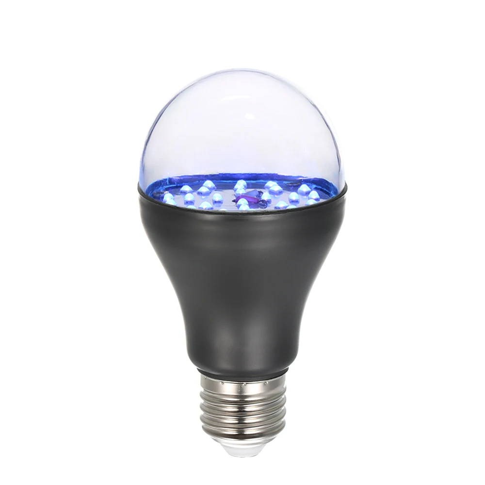 УФ светильник лампа светодиодная с цоколем E27 7 Вт 25 светодиодов 365 нм|light bulb|uv light