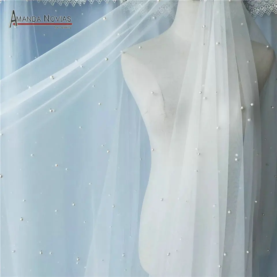 Роскошная длинная вуаль с жемчугом 3 м|Свадебные вуали| |