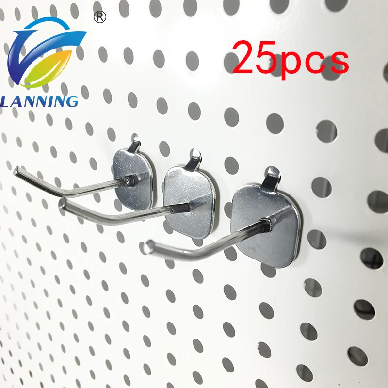 25 шт. 2 дюйма полки супермаркета Дисплей вешалка с металлическим Pegboard