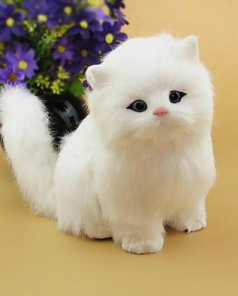 Новогодние рождественские игрушки для детей подарок электронный питомец электрический игрушечный Кот Brinquedos интерактивный робот кошка может мяукать мяу плюшевые игрушки - Цвет: WHITE ROBOT CAT