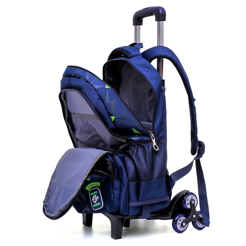 School Bags with Wheels Kids Teenage Boys Girls Large Trolley Schoolbag Orthopedic Wheeled Backpacks Book Bag;mochila infantil