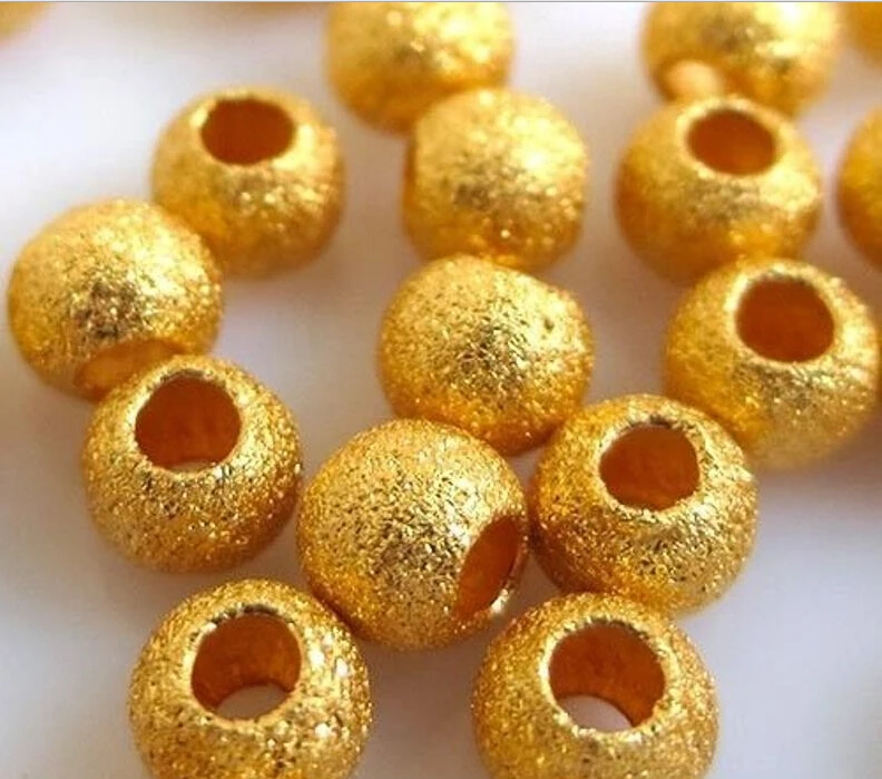 

1pcs 999 24K Yellow Gold Pendant /Big Sand Finish Loose Bead Pendant /0.7g