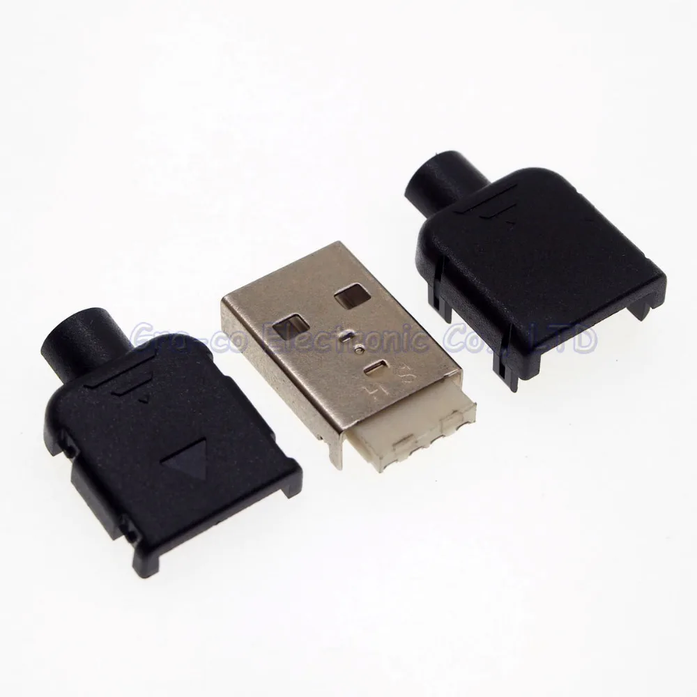 10 компл. 3 в 1 USB-A штекер с пластиковой оболочкой DIY пайки провода типа A USB разъем |