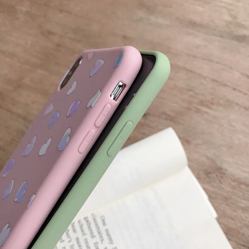 Чехол JAMULAR Love Heart для iPhone 8 6 6s XS MAX XR 7 Plus мягкий чехол из ТПУ карамельных цветов Cpque X