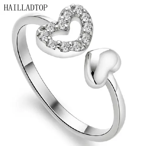 Модное кольцо на палец с серебряным покрытием, прозрачное обручальное кольцо, обручальное кольцо с полыми влюбленными звездами, женские открытые кольца