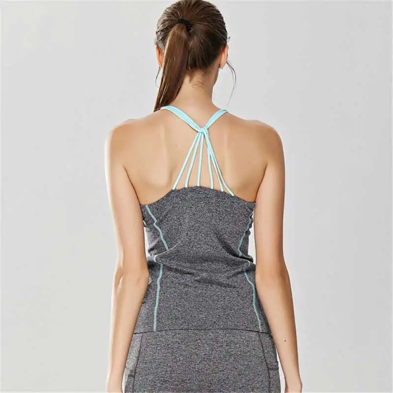 Женский Быстросохнущий жилет компрессионная Спортивная майка для фитнеса