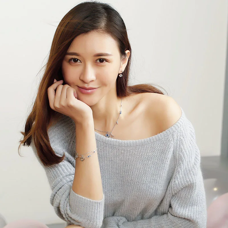 Sa silverage 925 Серебряный Серьги-гвоздики глаз синий для Для женщин Аутентичные