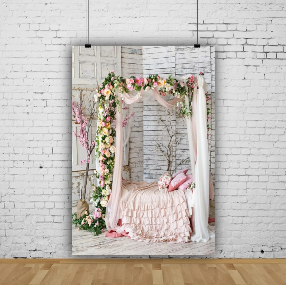 Фон для фотосъемки старый серый белый деревянный настенный свадебный цветок