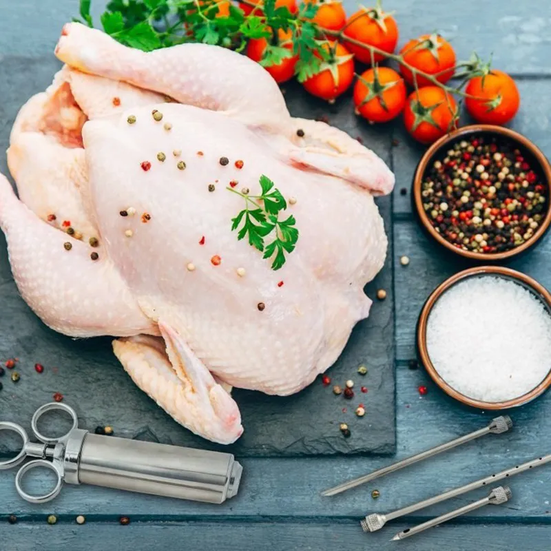 Инжектор для мяса 2 унции кухонный набор приправ и барбекю с 3 иглами шприц