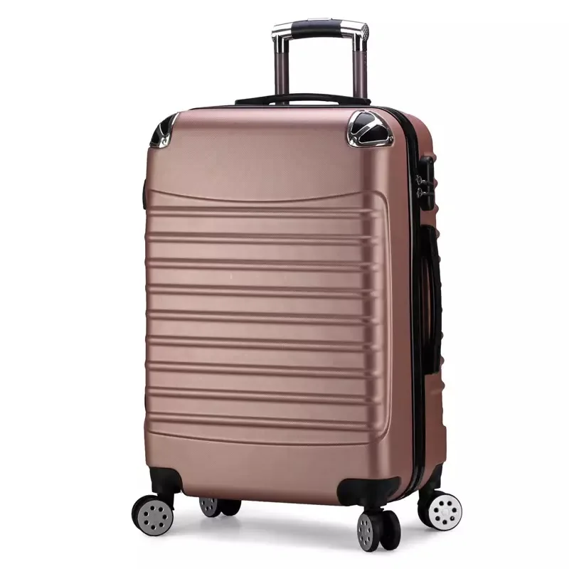 rose gold 2" 24 дюймов ABS дорожный Багаж каюта чемодан на колесах Женская тележка чехол для переноски мужчин Спиннер hardside багаж - Цвет: rose gold