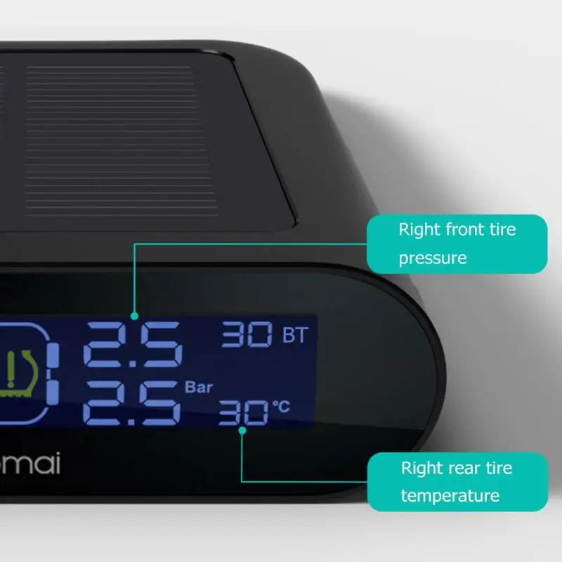 Xiaomi 70Mai автомобильный TPMS система контроля давления в шинах Солнечная энергия USB Двойная зарядка Тестер давления в шинах Система сигнализации с 4 датчиками