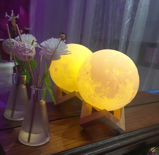 Светильник 3D с принтом Юпитера лампа для земли цветная в форме Луны