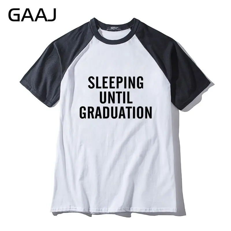 Футболка GAAJ с надписью Сон До выпускного для мужчин и женщин хлопковая