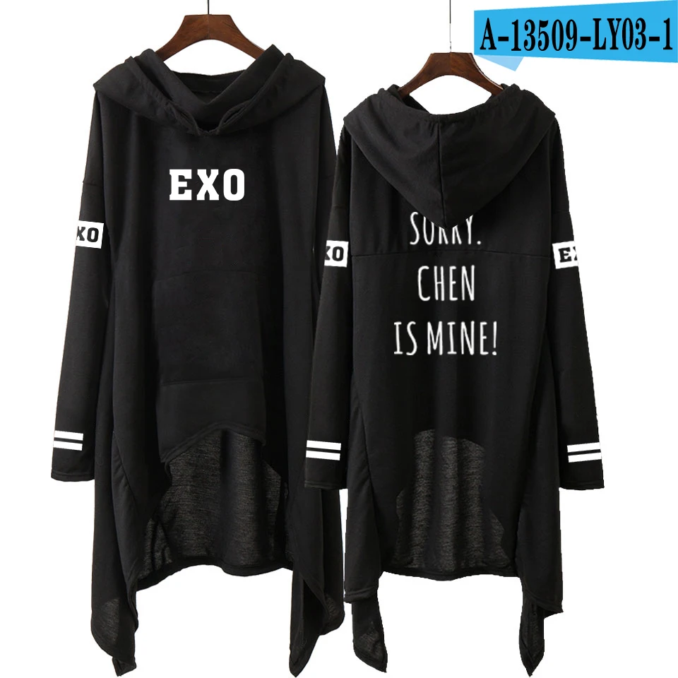A13509 Kpop EXO Новая мода корейский EXO DO LAY SE HUN KAI SING FOR YOU EXO толстовки длинная юбка женские толстовки Harajuku Пуловеры для девочек - Цвет: A13509