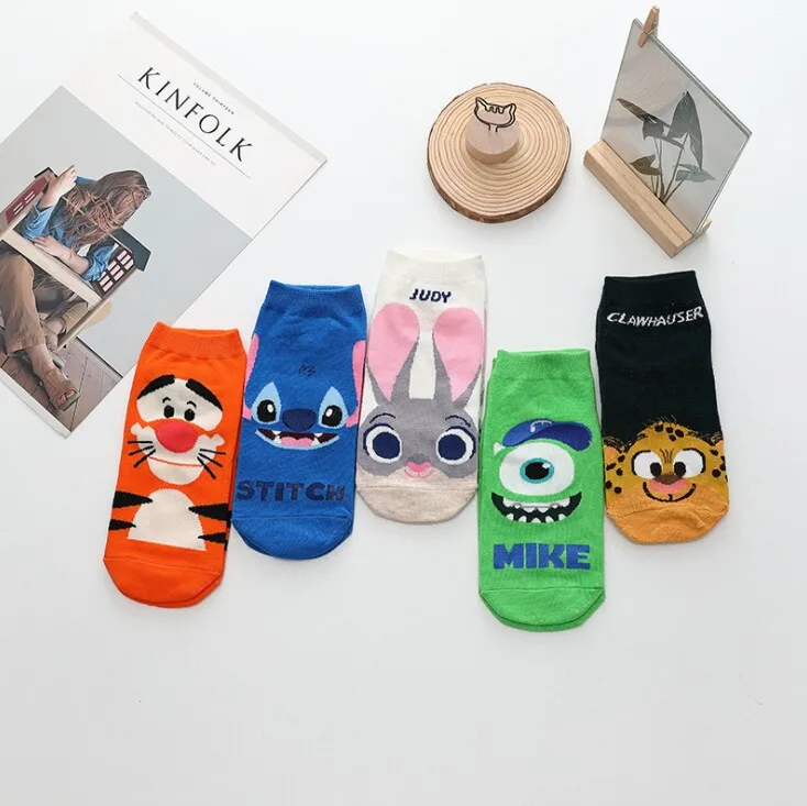 Новые милые женские носки с рисунками животных Джуди кролик Ник стежка Clawhauser Mr. Q