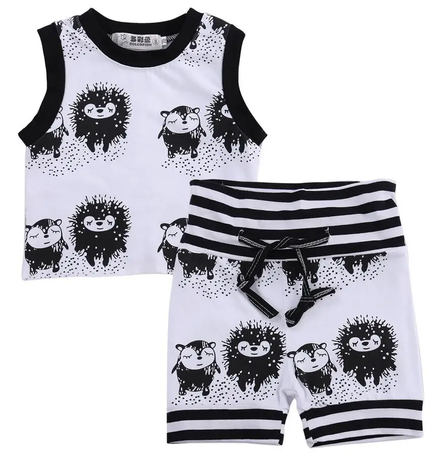 Комплект одежды для малышей Топ без рукавов с рисунком из мультфильма жилет +