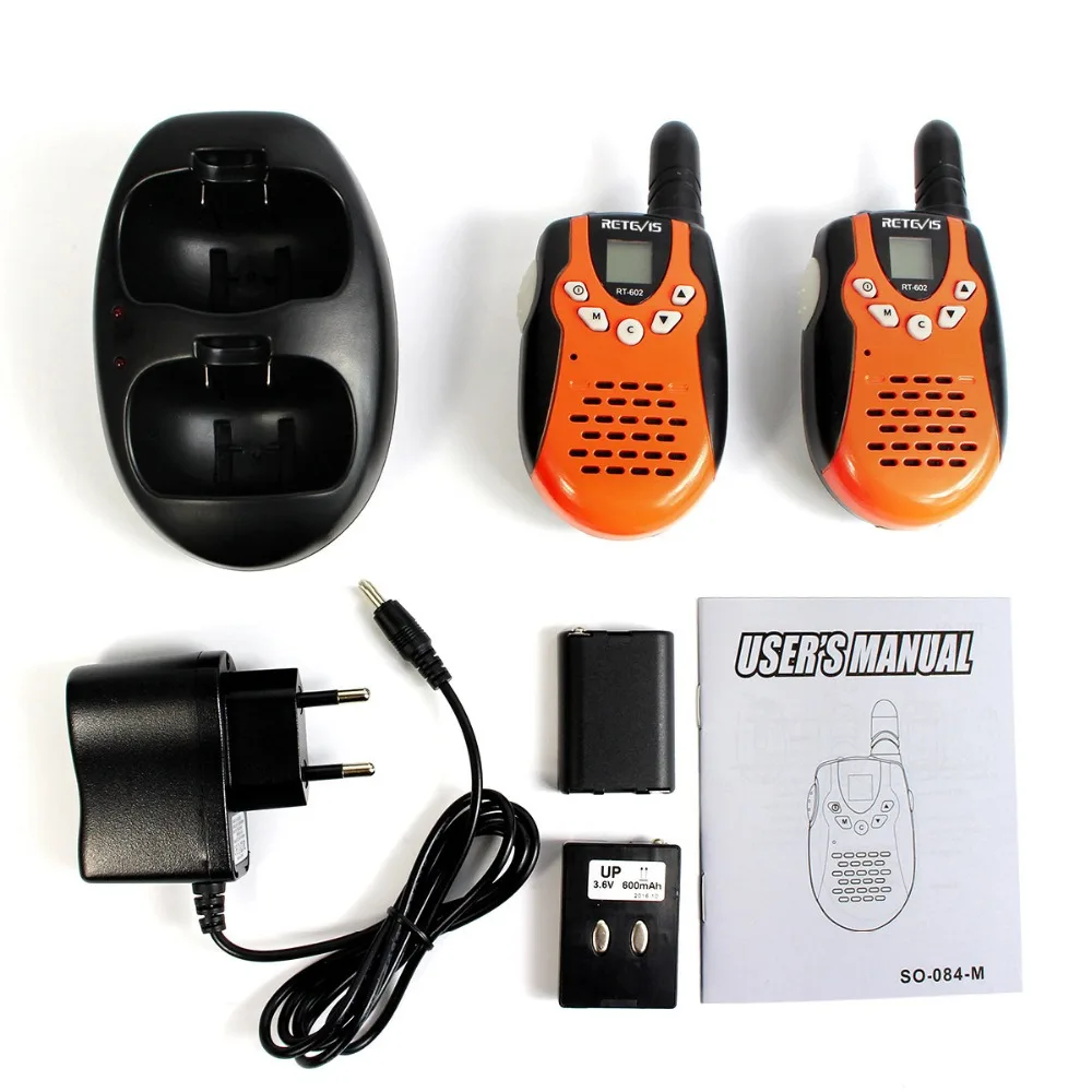 2 шт перезаряжаемая рация для детей Retevis RT602 Walky Talky для детей 0,5 Вт PMR Talkie-рация с батареей Рождественский подарок