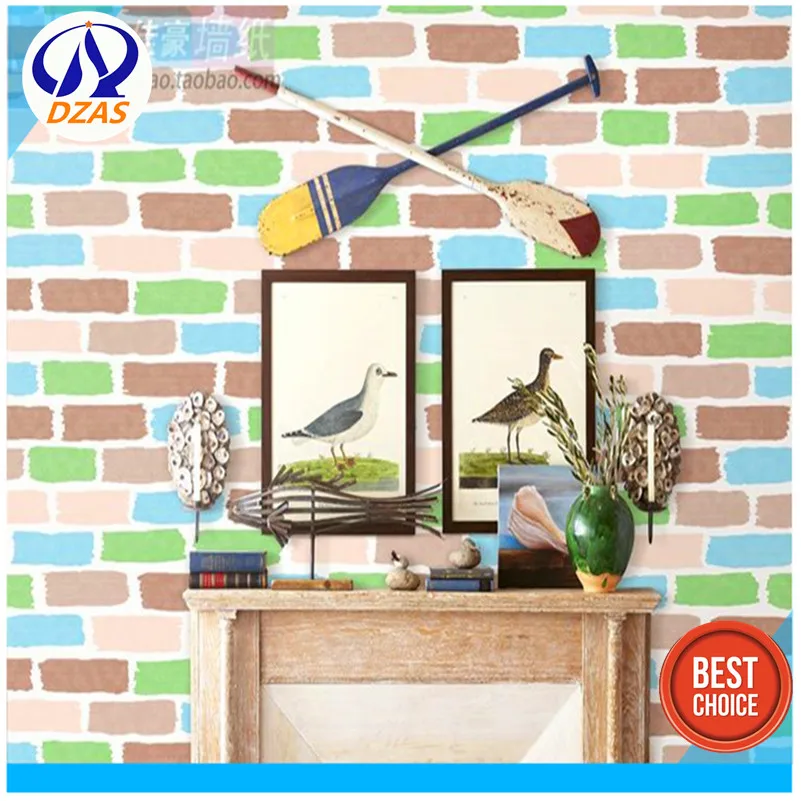 Обои с цветным рисунком кирпича водонепроницаемые обои из искусственного для