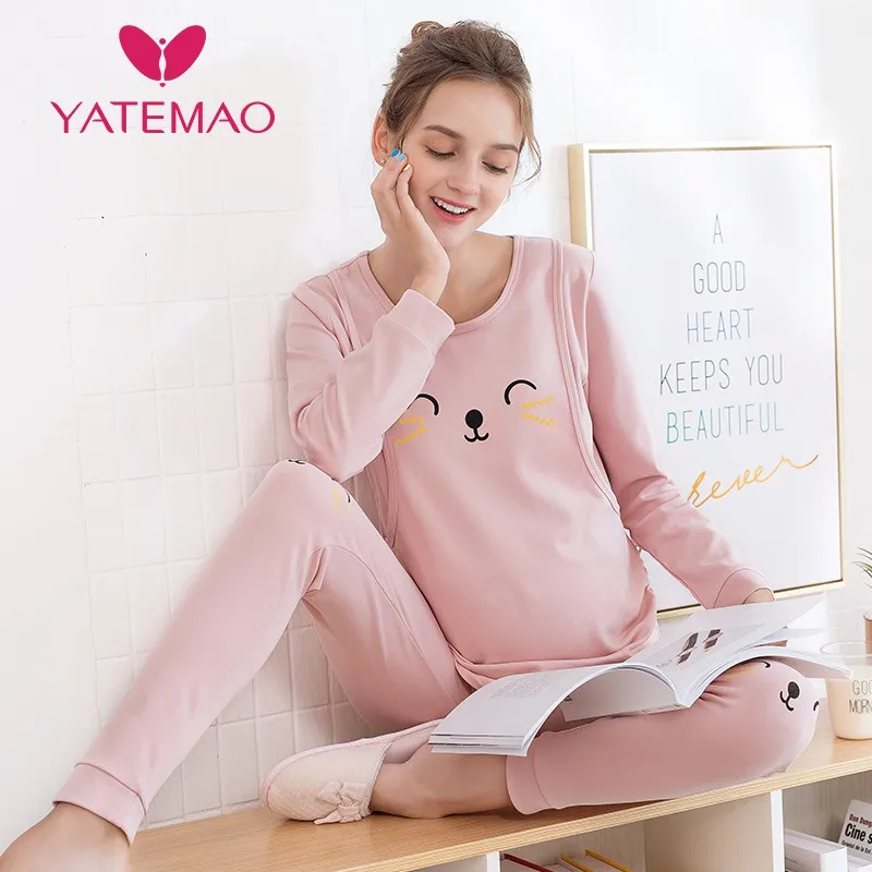 Пижама для грудного вскармливания YATEMAO пижама кормящих мам беременных|Сон и