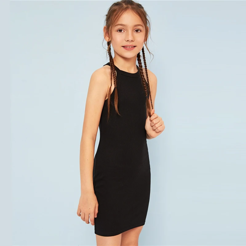 SHEIN Kiddie/красное платье в горошек с рюшами и открытыми плечами для девочек г. летнее расклешенное платье до колена с короткими рукавами для отдыха в стиле бохо