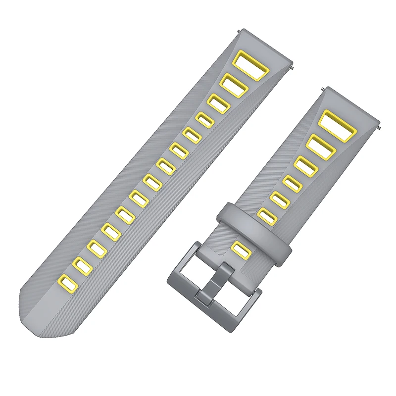 Gray Yellow Mijobs силиконовый браслет 20 мм 22 мм для Xiaomi Huami Amazfit Bip бит аксессуары умный Браслет для Amazfit PACE 2 Band ремни - Цвет: Gray Yellow
