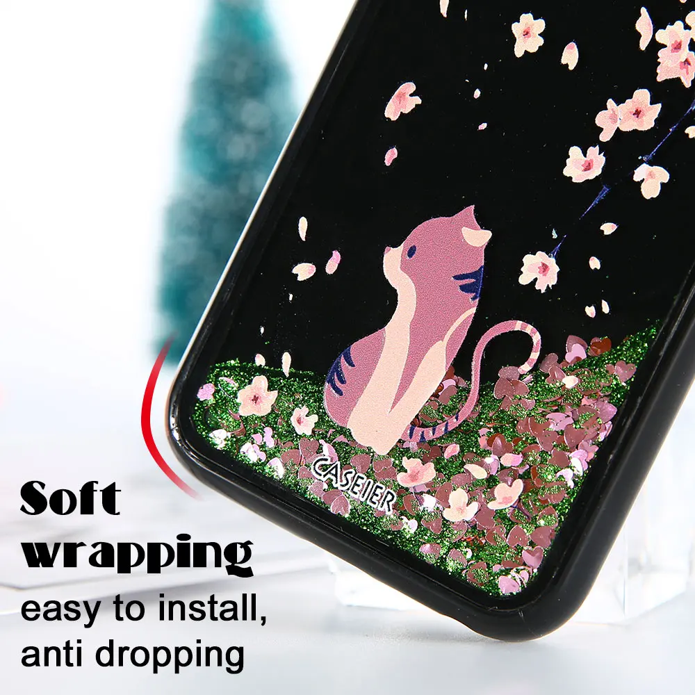 CASEIER 3D единорог зыбучий песок чехол для iPhone 6 6s Plus Чехлы блестящий X роскошные