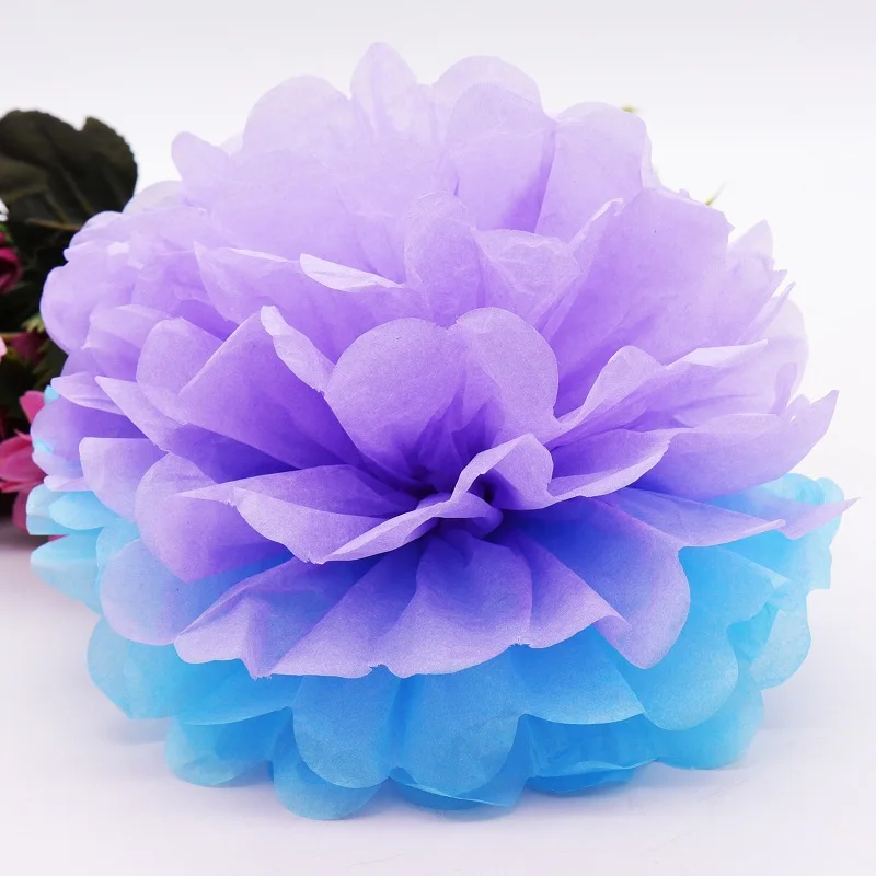 5 шт./упак. Бумага Pom Poms разноцветные розовый бумажную салфетку для маленьких девочек принцесса День рождения Свадебная вечеринка украшения 15 см, 20 см, 25 см