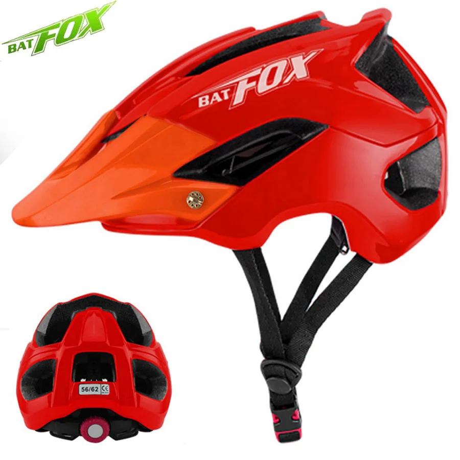 BATFOX велосипедный шлем MTB дорожный Safty Protction интегрально-Формованный Сверхлегкий дышащий велосипедный шлем для взрослых мужчин и женщин - Цвет: 5002-Red-Orange