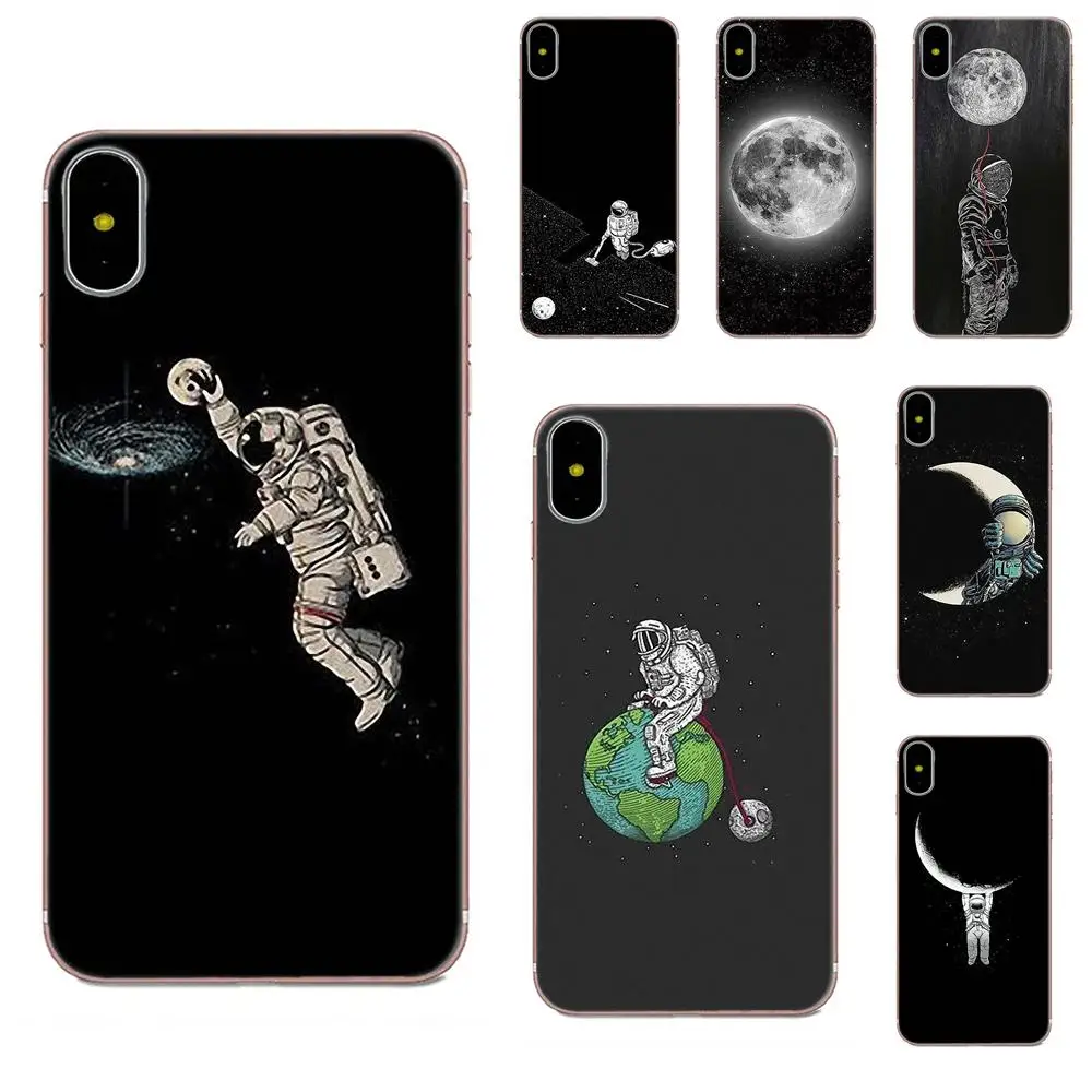 Астронавта Moon мягкий резиновый чехол для мобильного телефона LG Nexus 5 5X V10 V20 V30 V40 2017