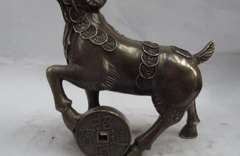 10 тибетские народные бронзовые медные РЕЗНЫЕ счастливые овечки приносят