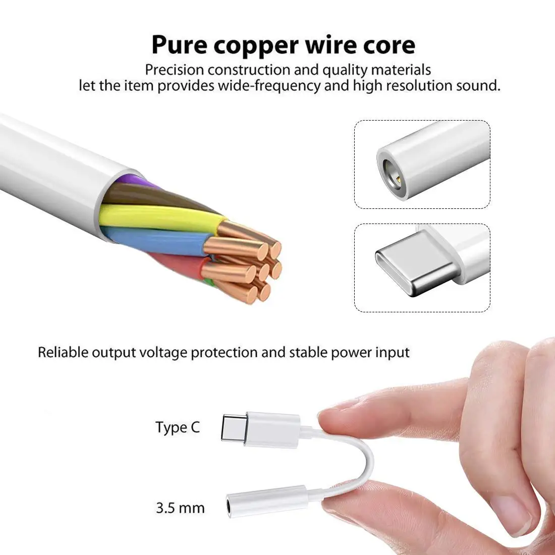 Переходник type c 3.5 mm jack переходник usb type c переходник для наушников type c переходник type-c For one plus 7 pro usb type c to 3.5mm aux audio адаптер для наушников аудио переходник разветвитель