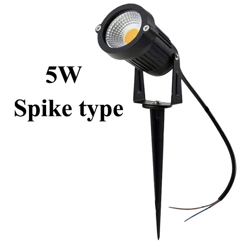 Светодиодный COB LED садовый светильник AC220V 110V DC12V открытый светодиодный Спайк светильник 3 Вт 5 Вт 9 Вт 10 Вт путь пейзаж Водонепроницаемый точечные лампы - Испускаемый цвет: 5W Spike type