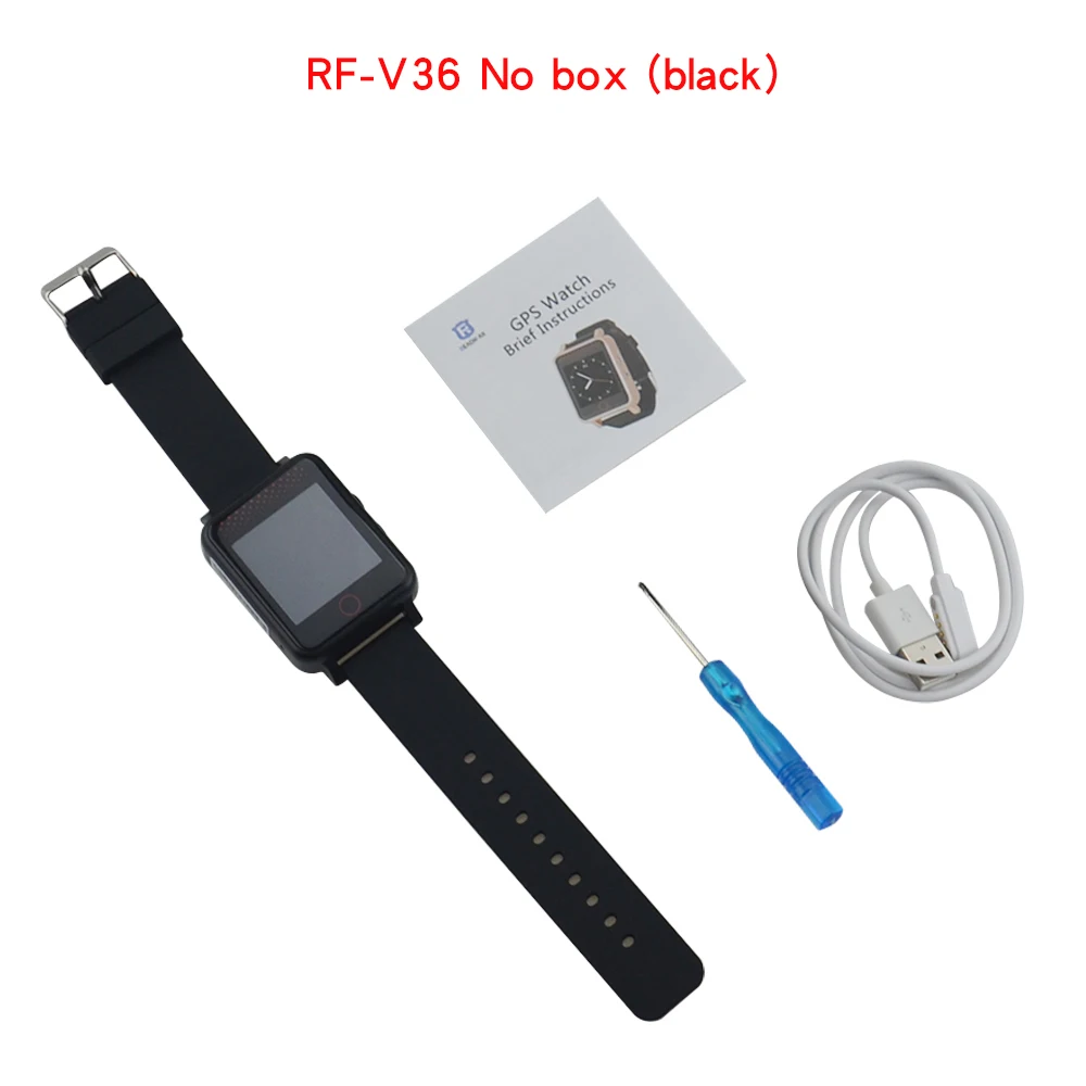 No box(black) Простое управление RF-V36 часы с gps-трекером gps+ Wifi+ LBS отслеживание детей взрослых будильник SOS Вызов говорящие часы спортивные напоминания - Цвет: No box(black)
