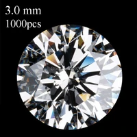 wholesale 1000 pcslot free shipping 3 0 mm cubic zirconia white round cz stone cut high temperature resistance