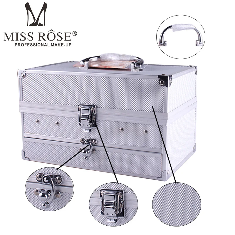 Профессиональный набор для макияжа Miss Rose 140 Цветов коробка пианино в алюминиевой