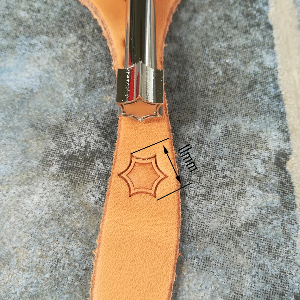 

high quality steel CNC machion carved leather craft stamping tool saddle making hand punch mould hexagon design