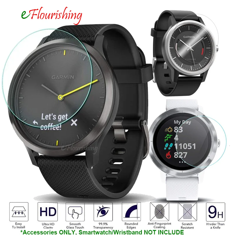 Закаленное стекло протектор экрана крышка дисплея для Smartwatch Garmin Vivomove/Vivoactive hr 3 Ultra
