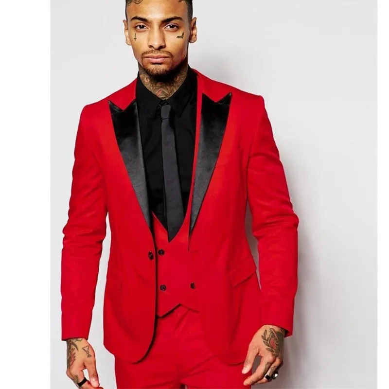 Новые мужские костюмы классические Лучшая мужская красная куртка жениха