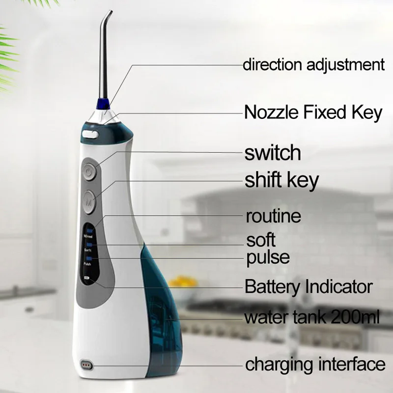 Портативный ирригатор мощность чистки зубов полости рта для перезаряжаемые Jet