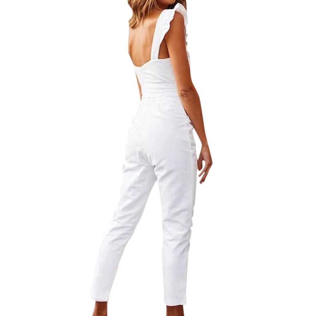 Женские комбинезоны Womail 1 шт. летний Женский Повседневный льняной комбинезон с