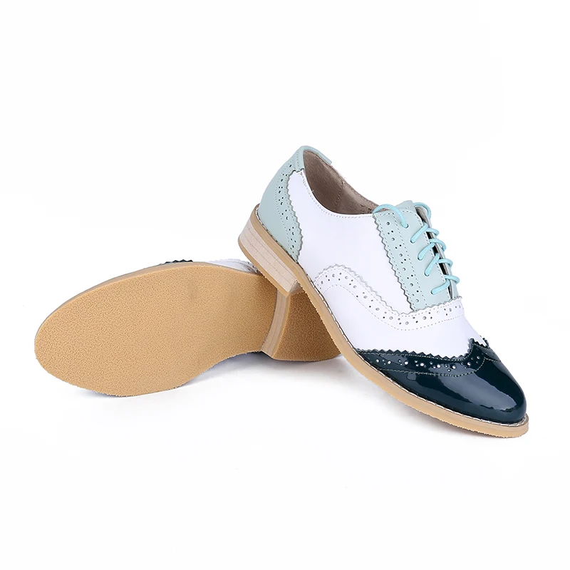 Женские туфли-оксфорды из натуральной воловьей кожи повседневные винтажные