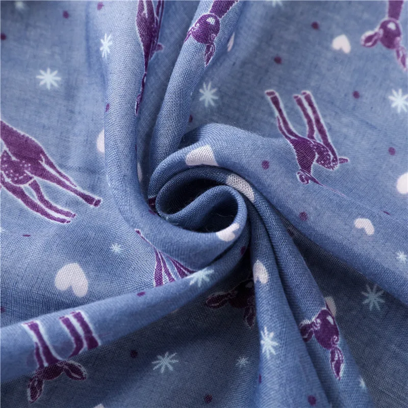 Женский зимний шарф с кисточкой Marte & молодёжный принтом лося|Женские шарфы| |