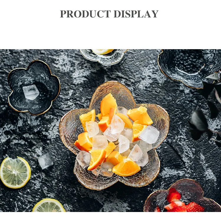 KINGLANG Insta-style стеклянная чаша ручной работы с позолоченными краями дизайн вкус блюдо домашний салатник фруктовый десерт миска для десерта блюдо