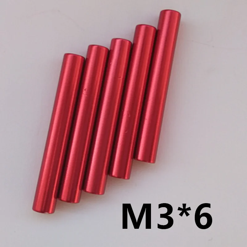 20 шт. M3 * 6 Алюминиевого Standoff Spacer D = 5 мм Красный Анодированный Круглый Долго Гайка
