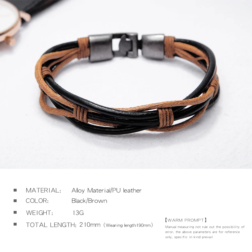 7 морей бренд для мужчин из искусственной кожи браслеты различных цвета веревки