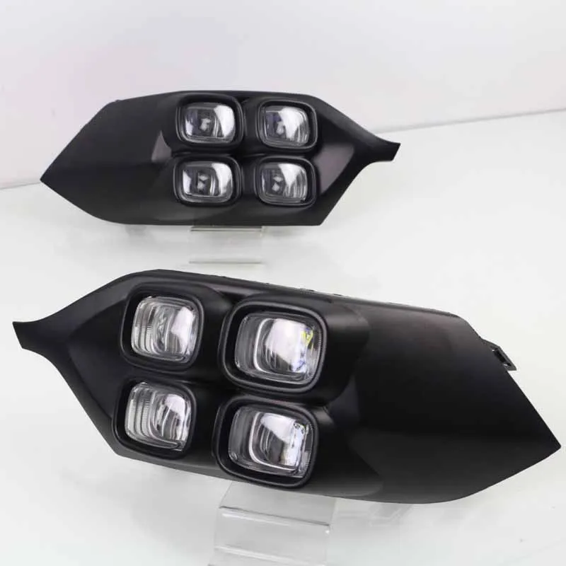 4 LED Для Mitsubishi Pajero Sport 3 Montero Sport светодиодный дневные ходовые огни Противотуманные фары DRL с желтыми поворотные сигнальные функции - Цвет: 4 LED