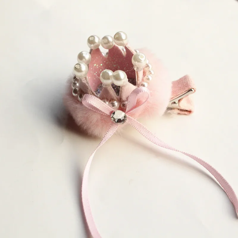 Light pink 10 шт./лот Новинка Delicated девушки принц заколка для волос в форме короны Высокое качество шпилька ребенок Твердые ленты заколка Роскошные корейские милые волосы жемчуг - Цвет: Light pink